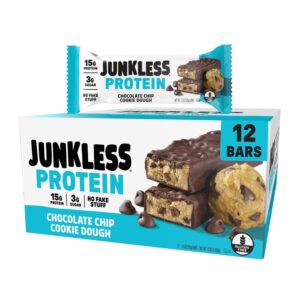 Junkless Chocolate Chip Cookie Dough Protein Bars 1.9oz 12ct